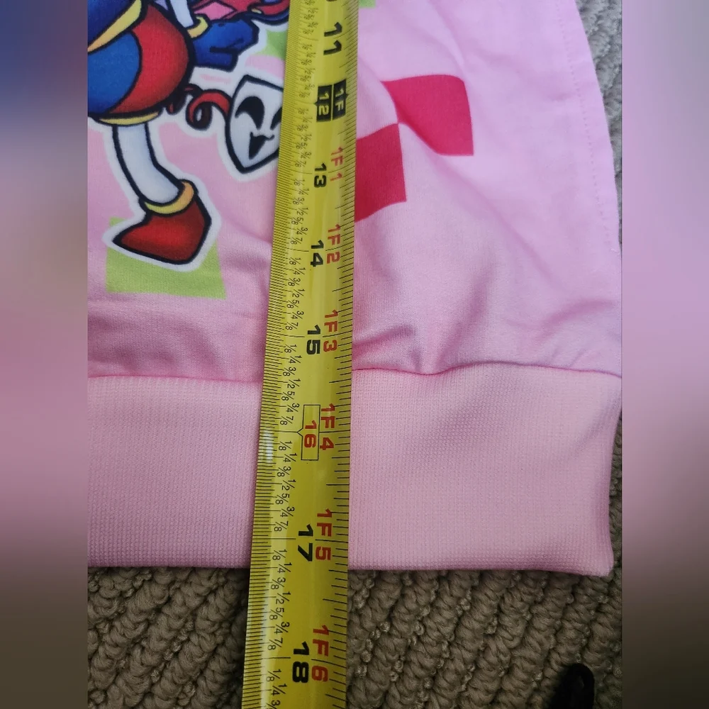 Pink Kid's Amazing Digital Circus Hoodie With Pocket Girls - Picture 5 of 8